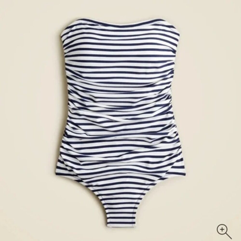 PRICE DROP ↓  J. Crew Bandeau One-piece striped swimsuit size 20